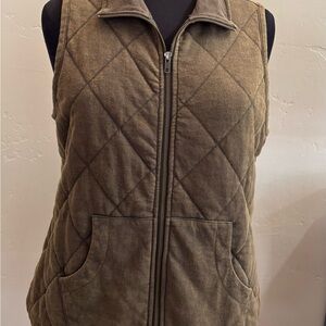 Habitat Quilted Olive Vest with Front Zip
